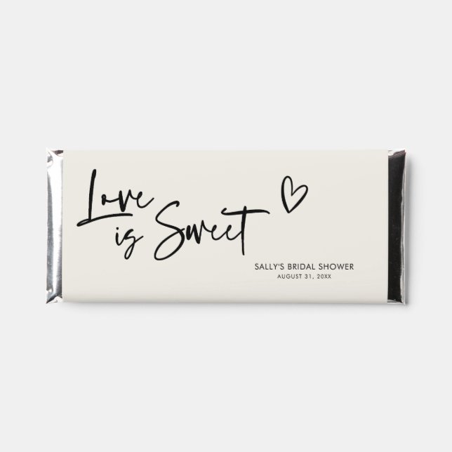 Love is Sweet Bridal Shower Hershey Bar Favors (Front)