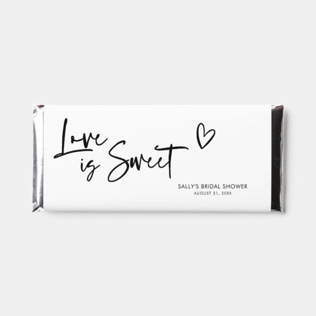 Love is Sweet Bridal Shower Hershey Bar Favors (Front)