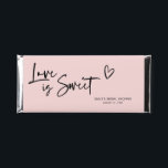 Love is Sweet Bridal Shower Hershey Bar Favors<br><div class="desc">With personalized chocolate bars you can say "Thank You" in a Sweet and Memorable Way! This minimalist chocolate bar wrapper features a cute script font with text "love is sweet". Don't forget to change the date on the barcode on the back of the wrapper! Ingredient on the back of the...</div>