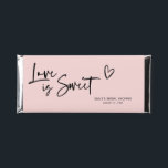 Love is Sweet Bridal Shower Hershey Bar Favors<br><div class="desc">With personalized chocolate bars you can say "Thank You" in a Sweet and Memorable Way! This minimalist chocolate bar wrapper features a cute script font with text "love is sweet". Don't forget to change the date on the barcode on the back of the wrapper! Ingredient on the back of the...</div>