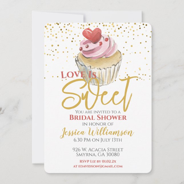 Love Is Sweet Bridal Shower Invitation (Front)
