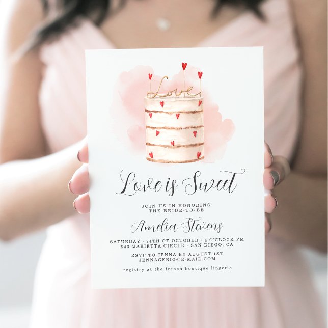 Love Is Sweet Bridal Shower Invitation (Creator Uploaded)
