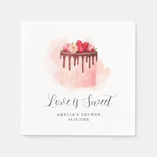 Love Is Sweet Bridal Shower Invitation Napkins