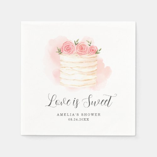 Love Is Sweet Bridal Shower Invitation Napkins