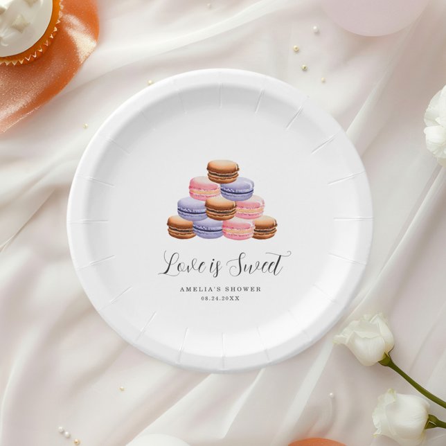 Love Is Sweet Bridal Shower Invitation Paper Plates (Creator Uploaded)