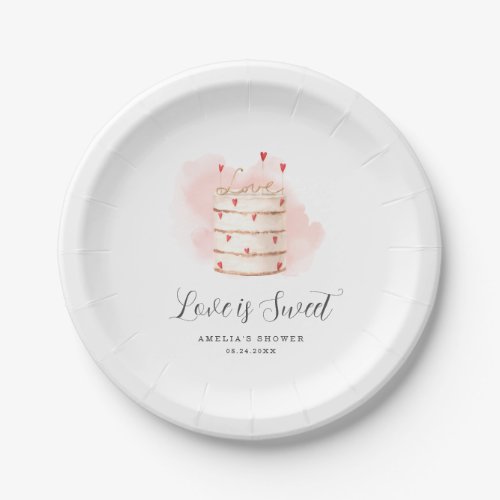Love Is Sweet Bridal Shower Invitation Paper Plates