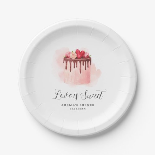 Love Is Sweet Bridal Shower Invitation Paper Plates