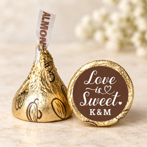 Love is Sweet Brown Gold Heart Script Hershey®'s Kisses®