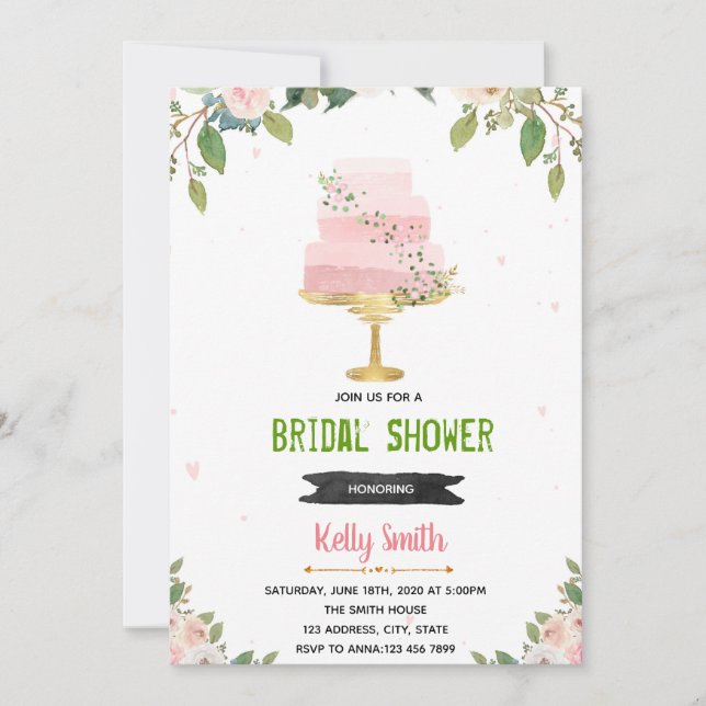 Love is sweet cake bridal shower invitation (Front)
