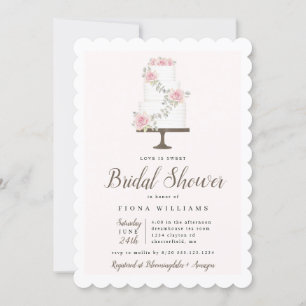 Love is Sweet Cake Bridal Shower Invitation