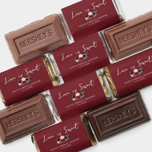 Love is Sweet Calligraphy Floral Hershey's Miniatures