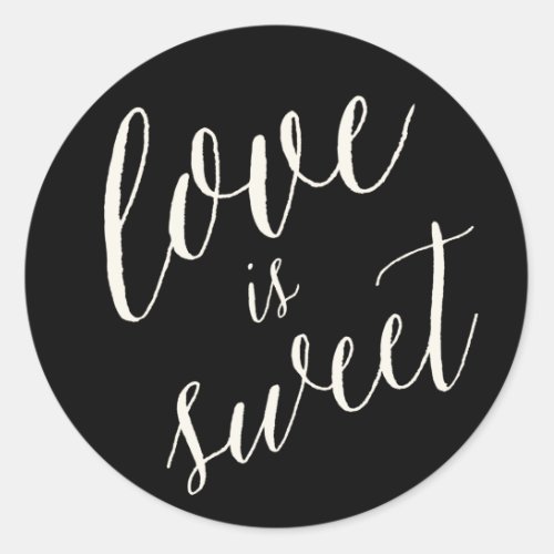 Love Is Sweet Calligraphy Script Wedding Stickers