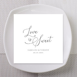 Love Is Sweet Calligraphy Wedding Custom Names Napkins