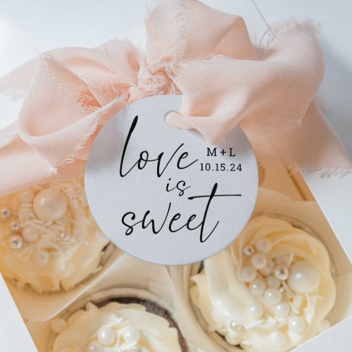 Love is Sweet Calligraphy Wedding Favor Tags
