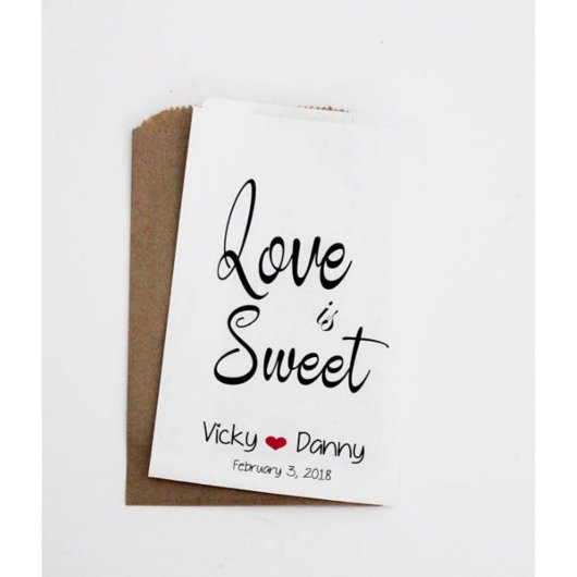 "Love is Sweet" Candy Buffet Bags (50 count) (Front)