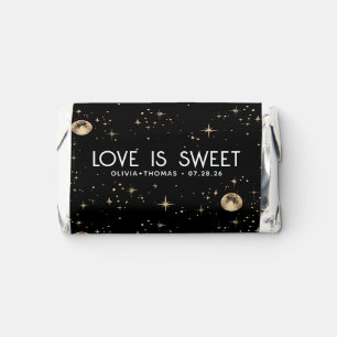 Love is Sweet Celestial Black Wedding Hershey's Miniatures
