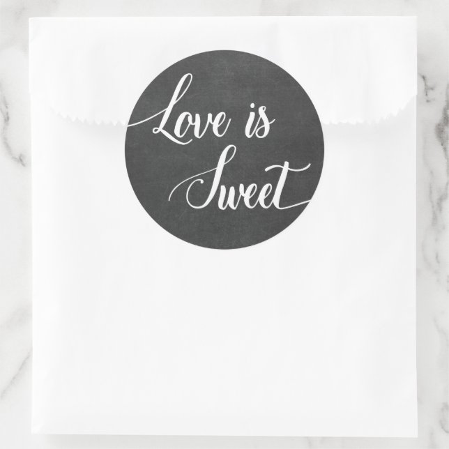 Love is Sweet Chalkboard Wedding Favor Stickers (Bag)