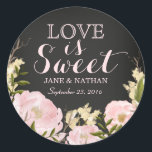 Love is Sweet Chalkboard Wedding Sticker<br><div class="desc">More pretty floral wedding stickers in the Little Bayleigh store! Artwork from: www.createthecut.com</div>