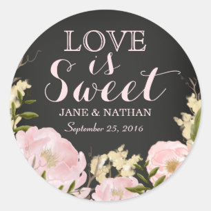 Love is Sweet Chalkboard Wedding Sticker