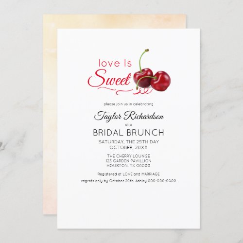 Love is Sweet Cherry Brunch Wedding Invitation