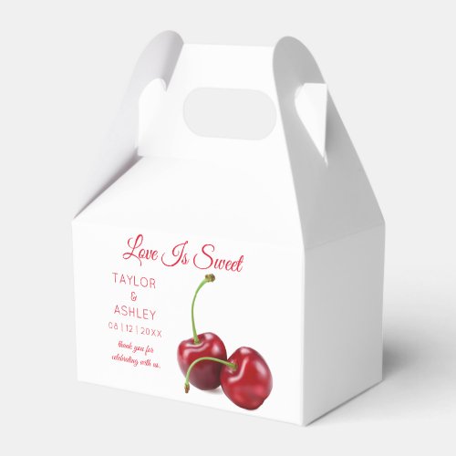 Love Is Sweet Cherry Fruit  Wedding Favor Box