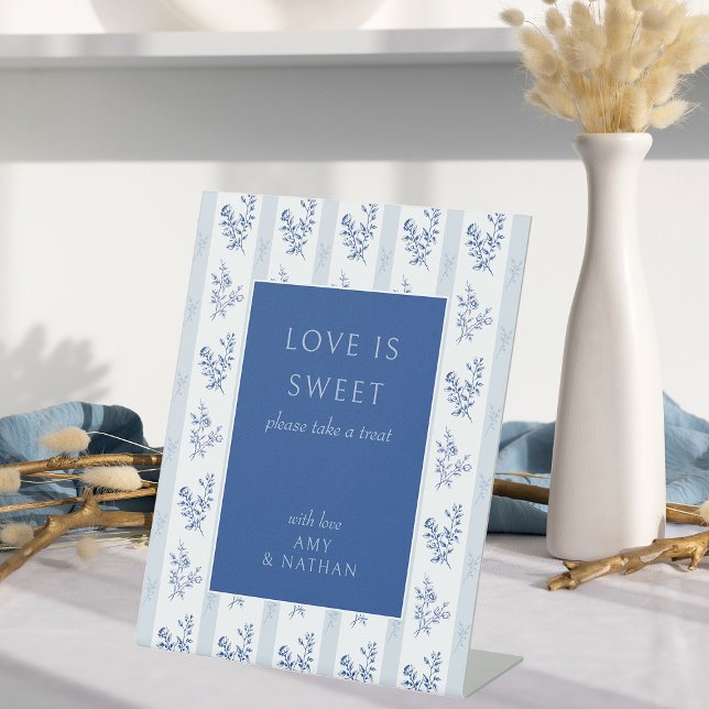 Love is Sweet Chinoiserie Wedding Favor Table Sign (Love is Sweet Wedding Treat Table Sign from the Chinoiserie Wedding Collection by Darling & May)