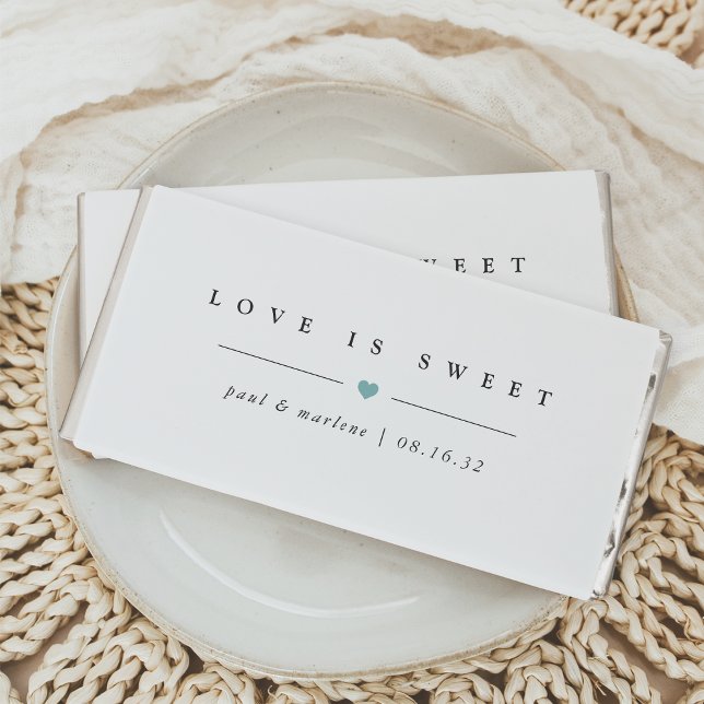 "Love is Sweet" Classic Elegant Wedding Hershey Bar Favors (Creator Uploaded)