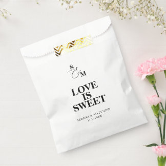 Love is Sweet Classic Monogram Wedding Favor Bag