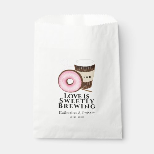 Love Is Sweet Coffee and Donut  Wedding Favor Bag