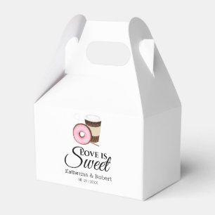 Love Is Sweet Coffee and Donut Wedding Favor Boxes