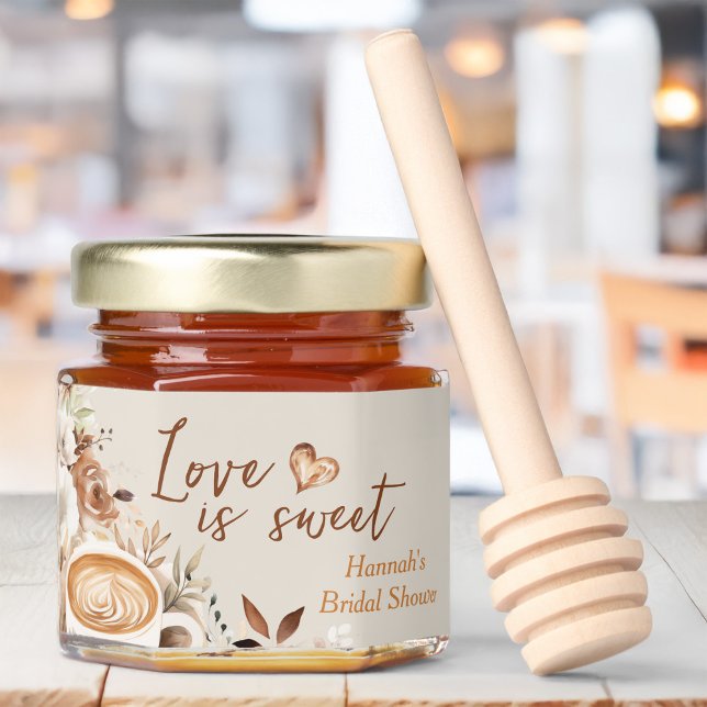 Love is Sweet Coffee Bridal Shower Honey Jar Favors (Creator Uploaded)
