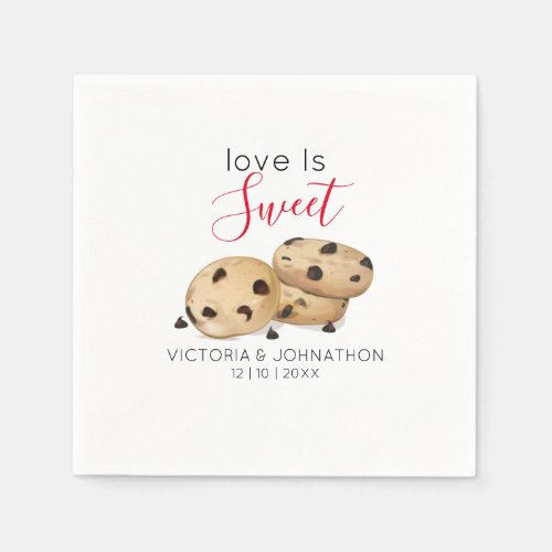 Love Is Sweet Cookie Thank You  Wedding Treat Napkins