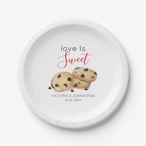 Love Is Sweet Cookie Thank You  Wedding Treat Paper Plates