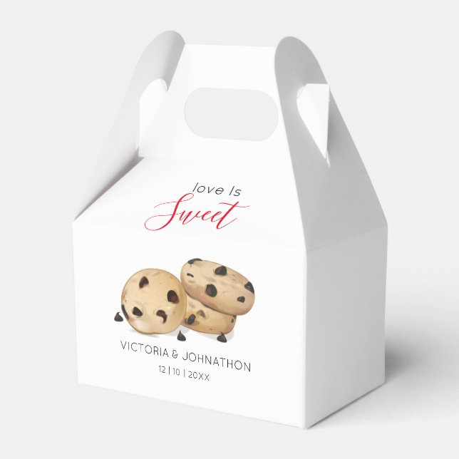 Love is Sweet Cookie Wedding Favor Box (Front Side)