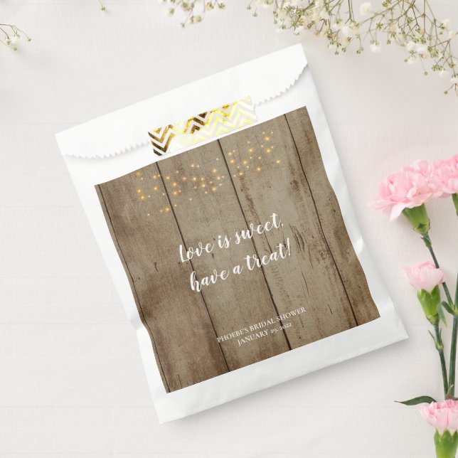 Love Is Sweet Country Rustic Bridal Shower Favor Bag (Sealed)