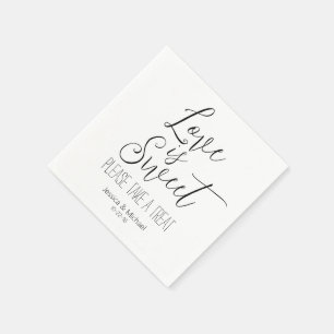 Love is sweet custom modern minimalist wedding napkins