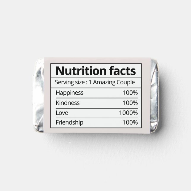Love is Sweet Custom Nutrition Facts Wedding Favor (Back)