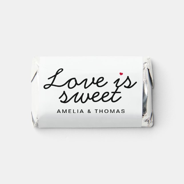 Love is Sweet Custom Nutrition Facts Wedding Treat Hershey's Miniatures (Front)