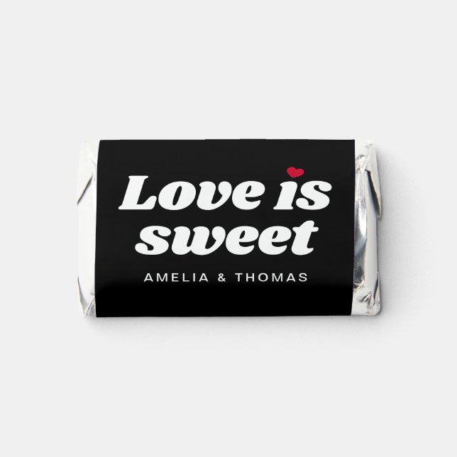 Love is Sweet Custom Nutrition Facts Wedding Treat Hershey's Miniatures (Front)
