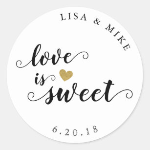 Love is Sweet Wedding Stickers, Wedding Invitation Stickers, Bridal Sh –  Sticker Art Designs