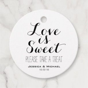 Love is sweet custom wedding candy buffet favor fa tags