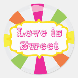 Love is Sweet Cute Candy Buffet Sticker