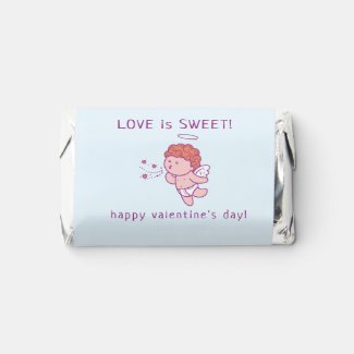 Love is Sweet - Cute Heart Kids Valentine  Hershey Hershey's Miniatures