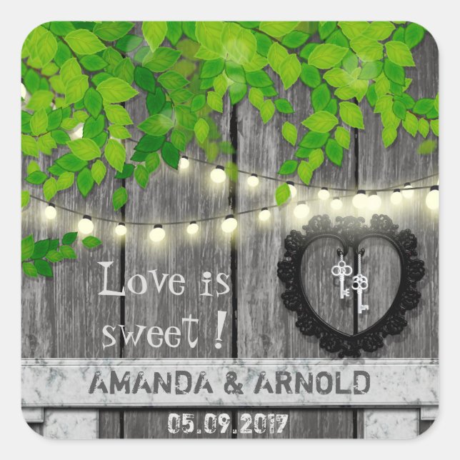 Love Is Sweet Cute Wedding announcemet Sticker (Front)