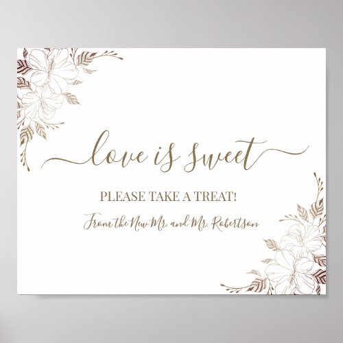 Love is Sweet Dessert Table Wedding Floral Sign