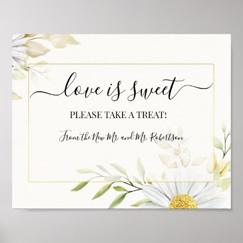 Love is Sweet Dessert Table Wedding Greenery Sign