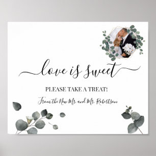 Love is Sweet Dessert Table Wedding Greenery Sign