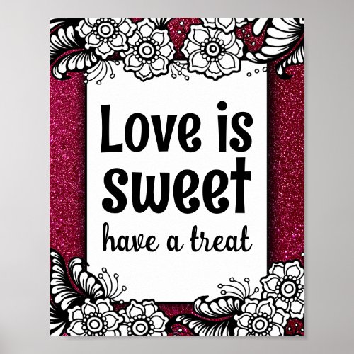 Love is Sweet Desserts Candy Bar Sparkly Glitter