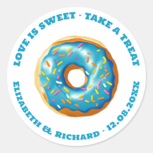 Love is Sweet Donut Wedding Classic Round Sticker