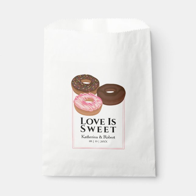 Love Is Sweet Donut | Wedding Favor Bag (Front)